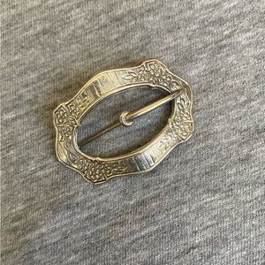 Antique Sterling Front Sash Buckle Brooch by WHSCo in excellent condition